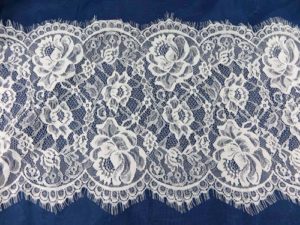3 meters lace trim eyelash fabric vintage venice French Chantilly style white 29cm wide double eyelash edges, great for DIY sewing sexy lingeria, lace caps, skirt dress, bridal wedding dress, craft making