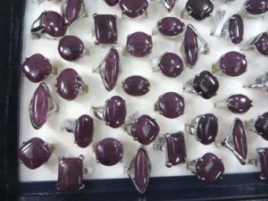 purple agate chunky gemstone fashion rings