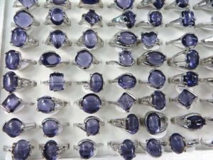 purple agate fashion rings