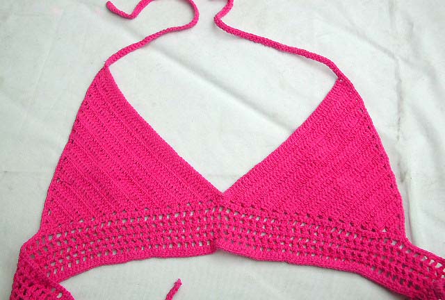 Beach wear manufacturer wholesale hot pinkish crochet bra top summer trend