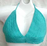 Triangle Crochet top with line pattern and long bottom with square pattern