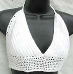 Triangle Crochet top with line pattern and long bottom with square pattern