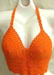 Crochet top with swirl cup and botton with triangle pattern
