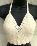 Crochet top with swirl cup and botton with triangle pattern