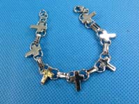 assorted design silver tone bracelets