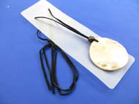 seashell pendant and black suede cord necklace