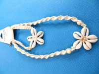 seashell flower macrame bracelet and necklace set