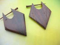 wood pin earlets arrowhead design