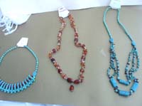 Mixed gemstone fashion necklace with genuine turquoise and agate semi-precious stone