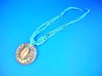Round transparent multi seed seashell necklace