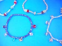 Assorted rhinestone stretchy dangle anklets