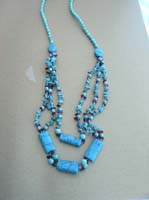 Flat rectangular turquoise necklace