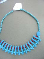 Thin flat ladder turquoise necklace