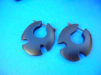 Puzzle wooden peg earring