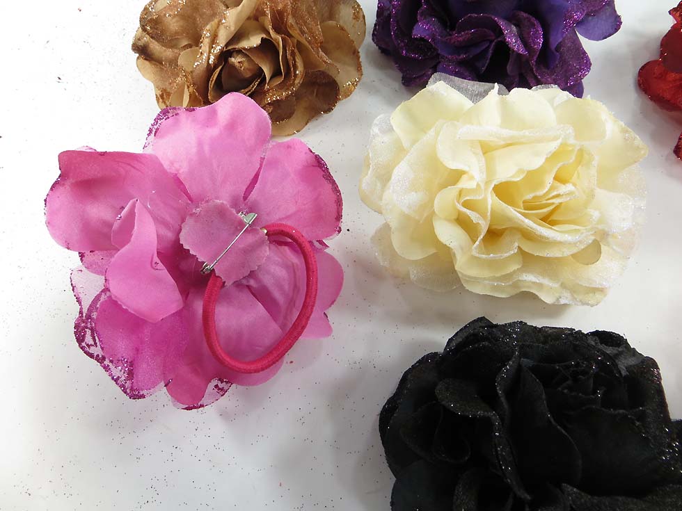 Glitter-rose-corsage-brooch-pin-ponytail-holder-mix-b