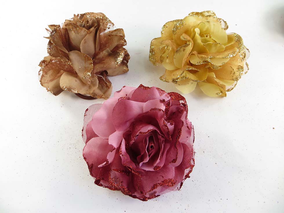 Glitter-rose-corsage-brooch-pin-ponytail-holder-mix-d