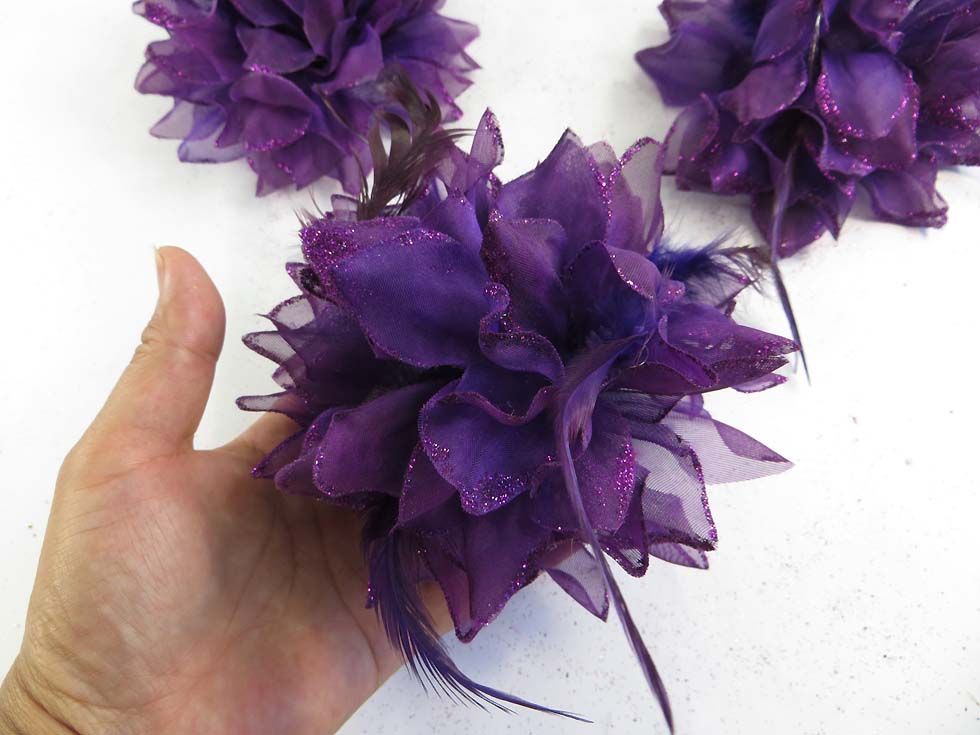 feather-glitter-flower-corsage-brooch-pin-ponytail-holder-12c