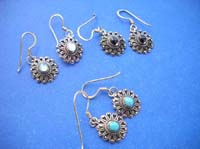 Bronze jewelry fashion flower fish hook earring
