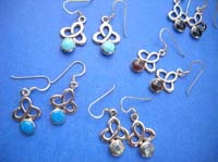 Triangle celtic knot fashion fish hook bronze earring