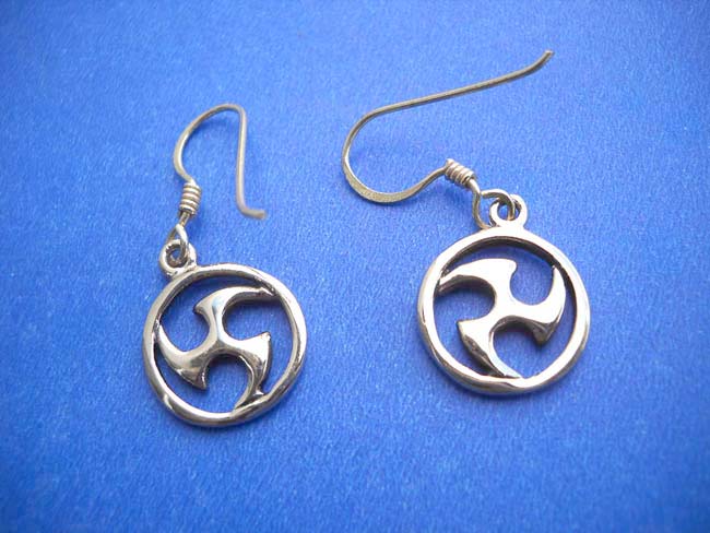 Fish hook fan shape bronze earring, costume jewelry wholesale