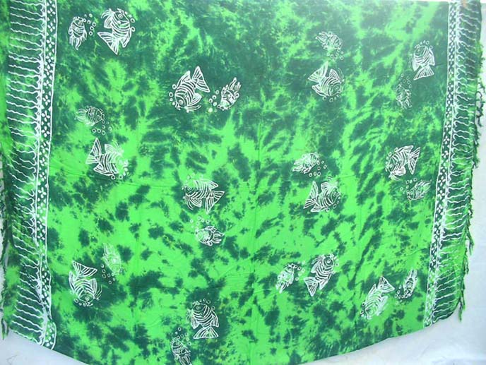 Tropical pattern monocolor dark green beach summer wrap shawl