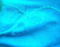 blue plain sarong with embroidery