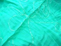 bluish green plain sarong with embroidery