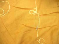 earthy yellow plain sarong with embroidery