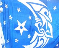 moon face blue sarong