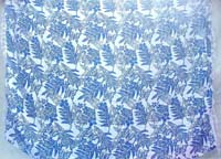 sarong with blue grey butterfly and leaves on white background
