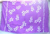 Hawaiian plumeria floral sarong purple