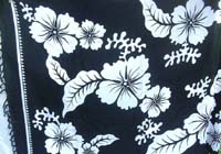 black and white large hibiscus flower men and women's sarong, Aloha Hawaiian tropical theme