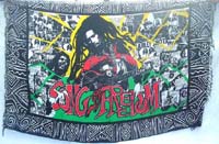 rasta hippie wall tapestry and canga sarong with Bob Marley Song Of Freedom