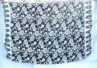 small floral black and white sarong