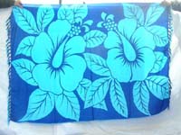 large hibiscus sarong black and white