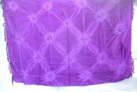 handmade Bali tye dye sarong purple burst in diamond pattern 