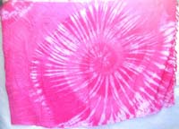 colorful swimsuit beach cover in pink tie dye swirl design