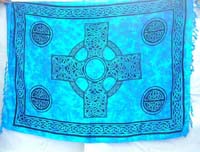 blue Celtic crosee dress shawl sarong