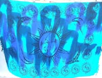 tie dye sun face and dolphin sarong