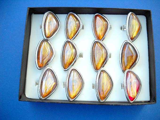 large glass bead fashion rings, jewellery wholesaler