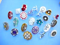 Handcrafted enamel painting fashion flower ring