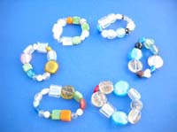 Assortment of glass bead mix fashion stretch bracelet