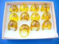 Unique fashion custume imitation amber ring
