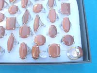 Fashion gold sand gemstone rings