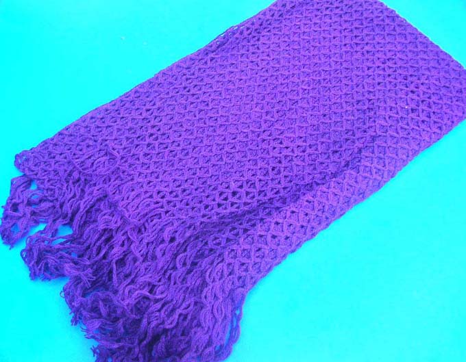 Diamond web acrylic knit scarf with long fringes, Wholesale shawl wraps, wholesale shawl