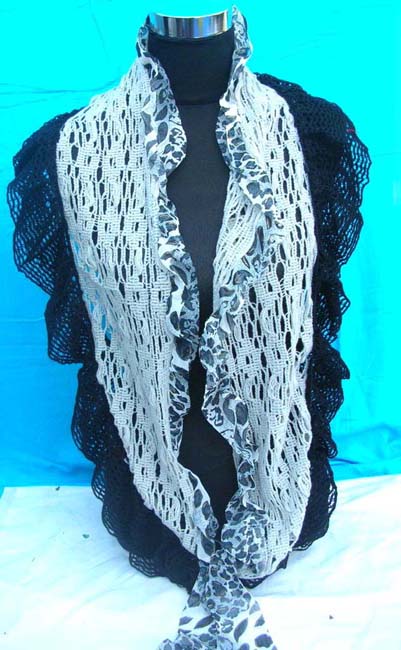 Knitting shawl trim with animals skin polyester fabric, clothes suppliers