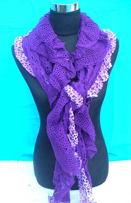 Knitting shawl trim with animals skin polyester fabric, fashions accessories distributor
