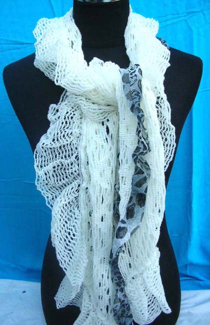 Knitting shawl trim with animals skin polyester fabric, wholesale shawl wrap