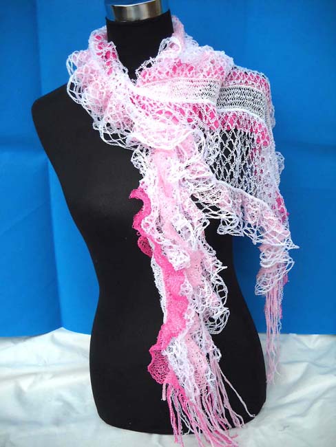acrylic shawl with wavy edges, scarves wholesale