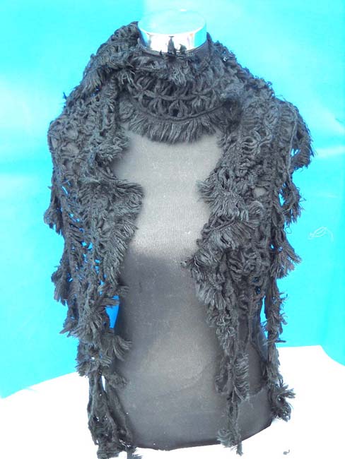 Soft and sleek acrylic scarf with irregular shape feather like edges